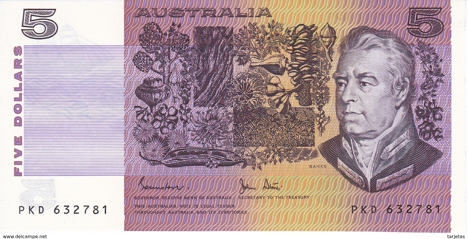 BILLETE DE AUSTRALIA DE 5 DOLLARS DEL AÑO 1985 SIN CIRCULAR   (BANKNOTE) UNCIRCULATED - 1974-94 Australia Reserve Bank (papier)