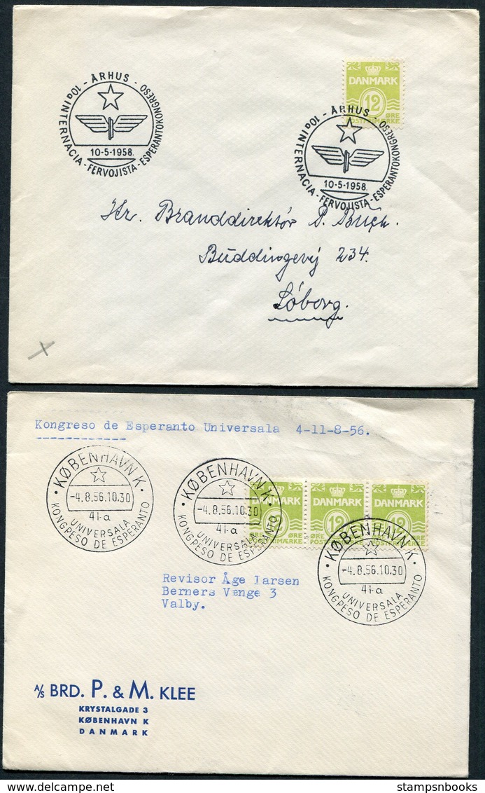 1956/58 Denmark X 2 Esperanto Covers - Covers & Documents