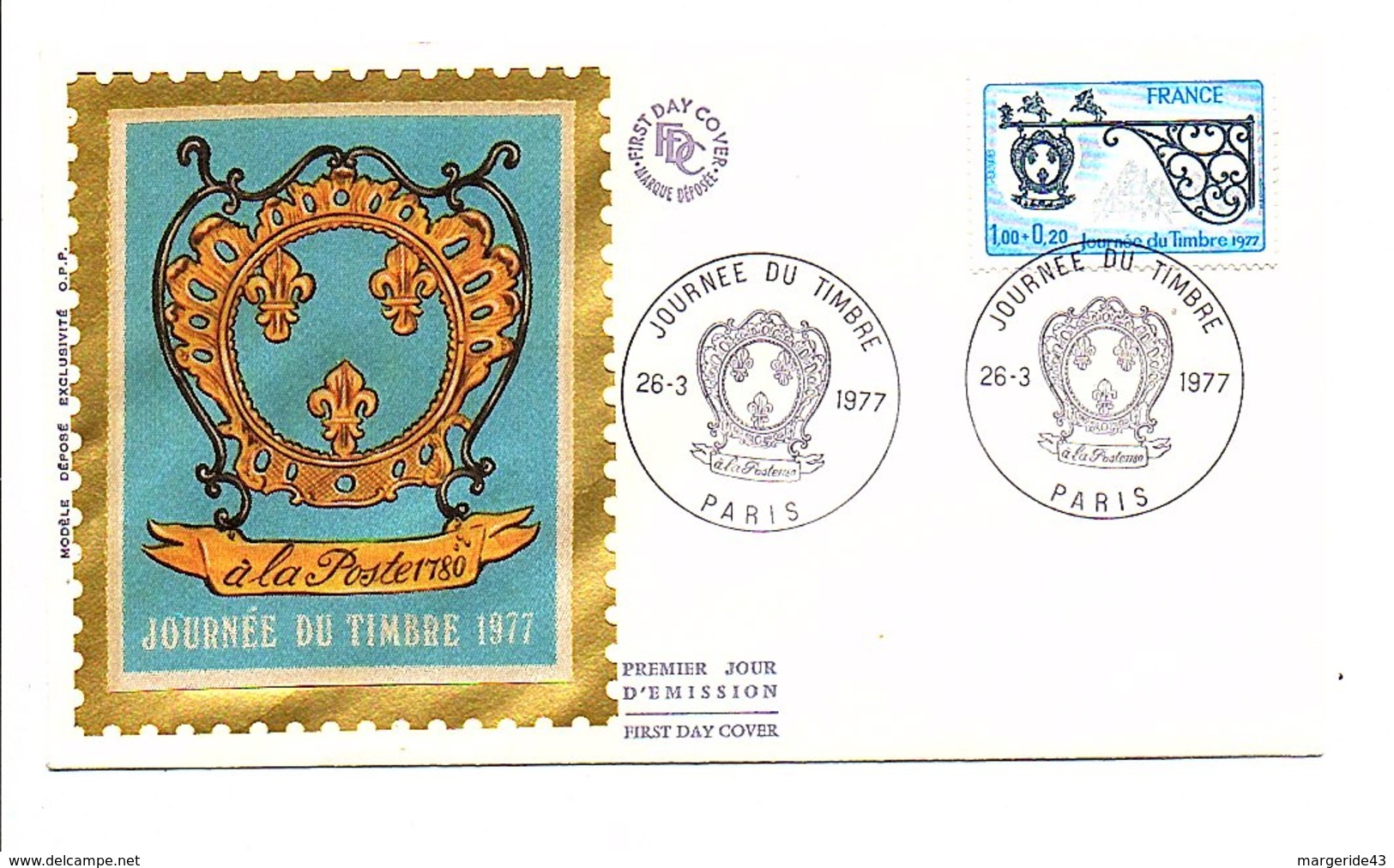 FDC 1977 JOURNEE DU TIMBRE - 1970-1979