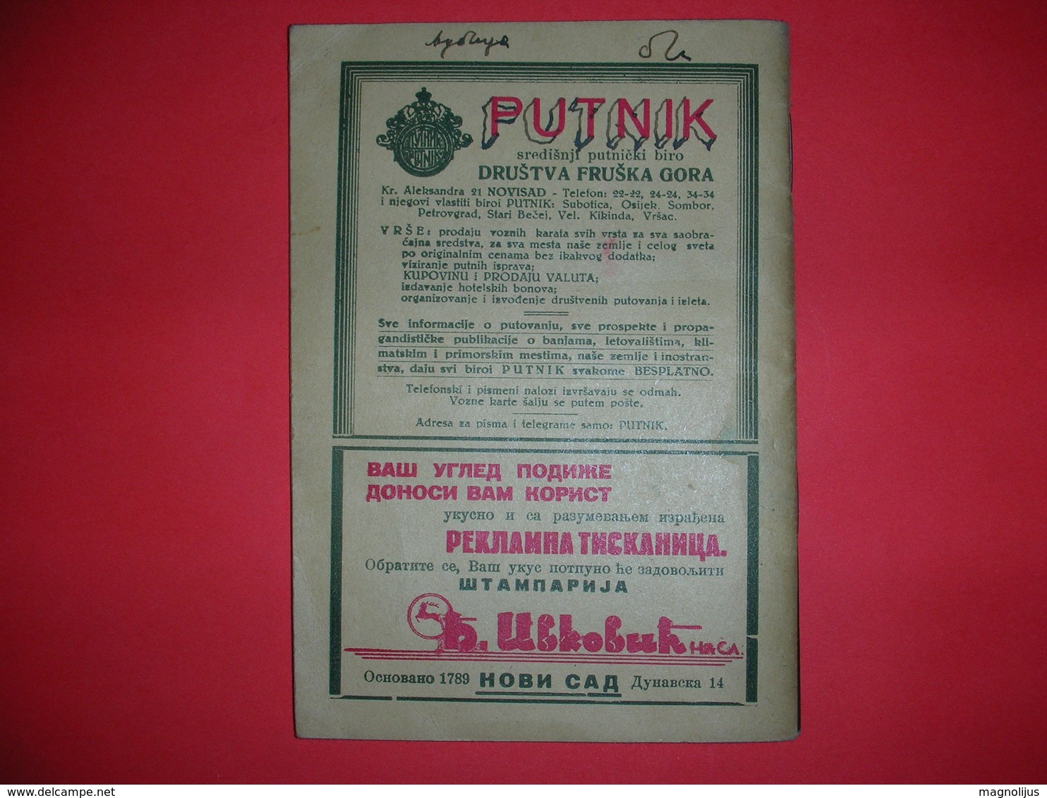 R;railway Travel Guide,train Timetable,Moor Furniture,Knebl&Ditrich Parachute Advertising,Yugoslavia Kingdom,railroad - Europe