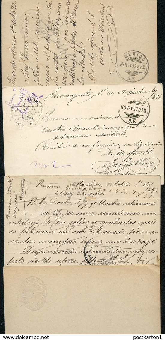 Mexico 4 Postal Cards MEPSI #PC44 Monterey Morelia Tlaxcala Guanajuato 1891-93 - México