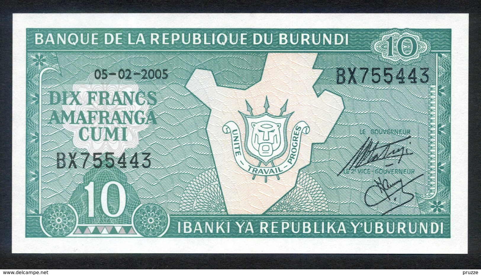 Burundi 2005, 10 Francs - UNC - BX 755443 - Burundi