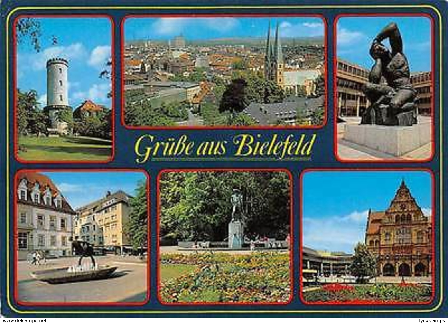 Germany Gruesse Aus Bielefeld, General View Church Tower Turm Park Statue - Sonstige & Ohne Zuordnung