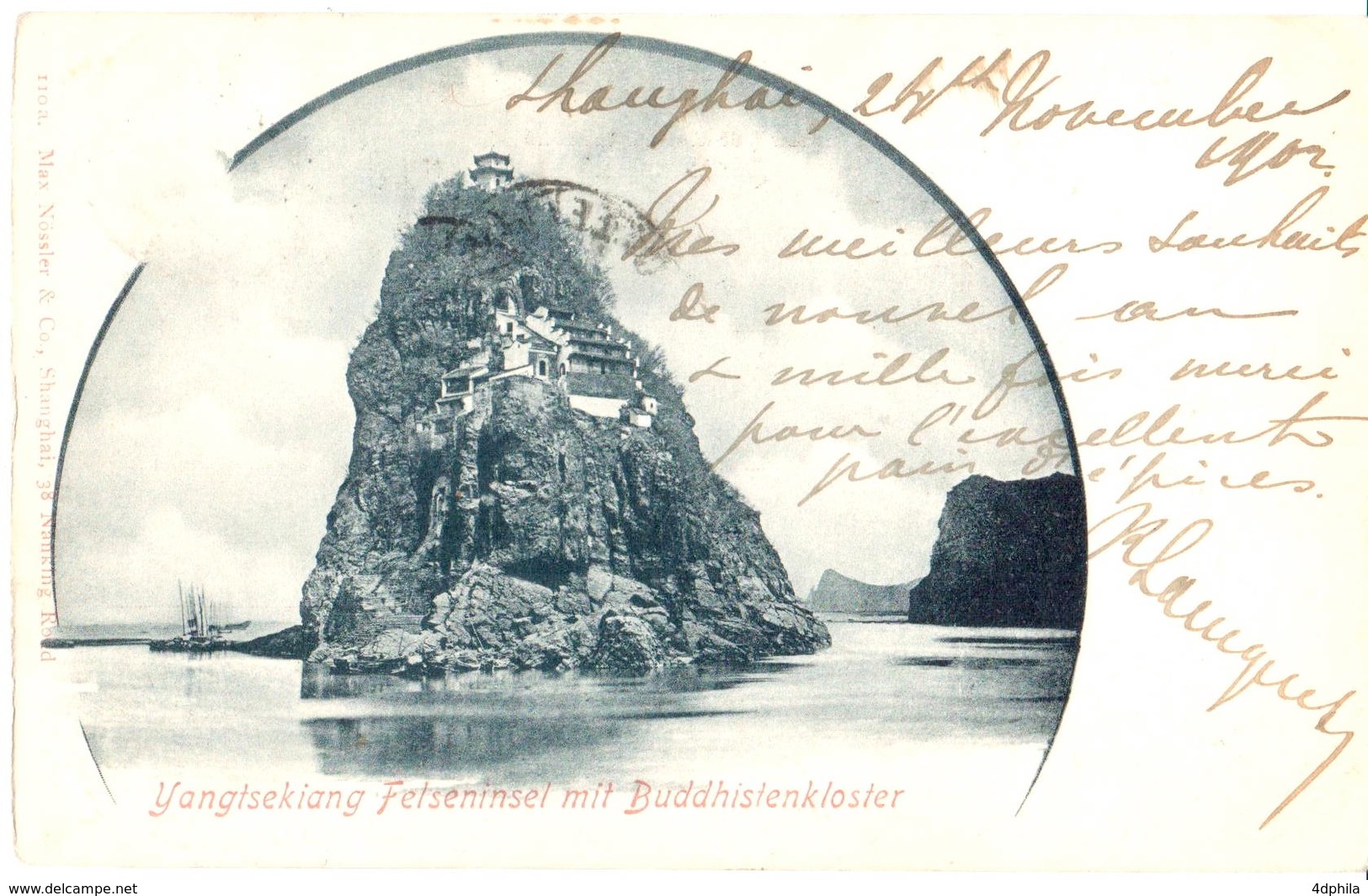 China - 1902 - Yangtsekiang Felseninsel Mit Buddhistenkloster - Chine