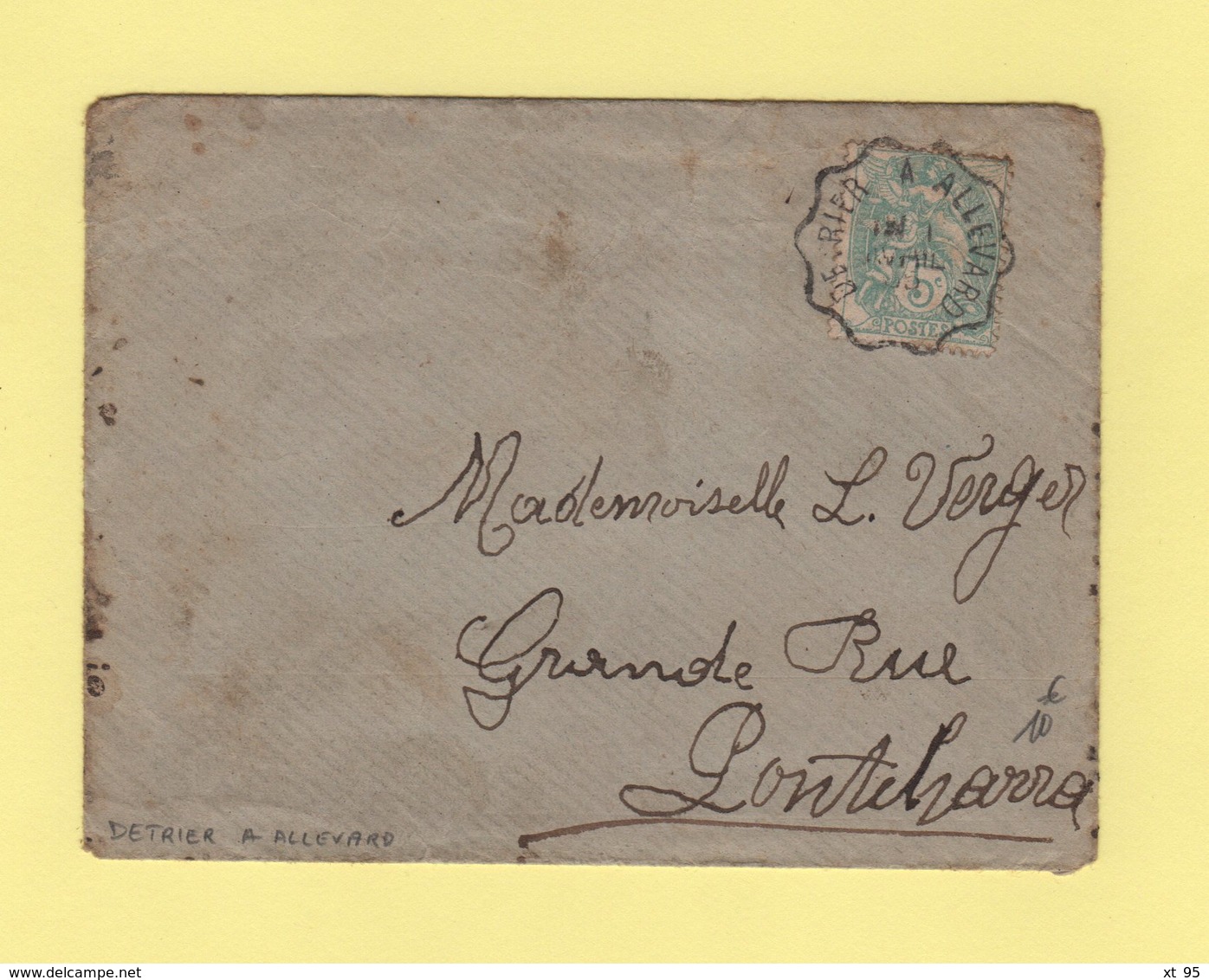 Convoyeur - Detrier A Allevard - 1er Avril 1905 - Type Blanc - Correo Ferroviario