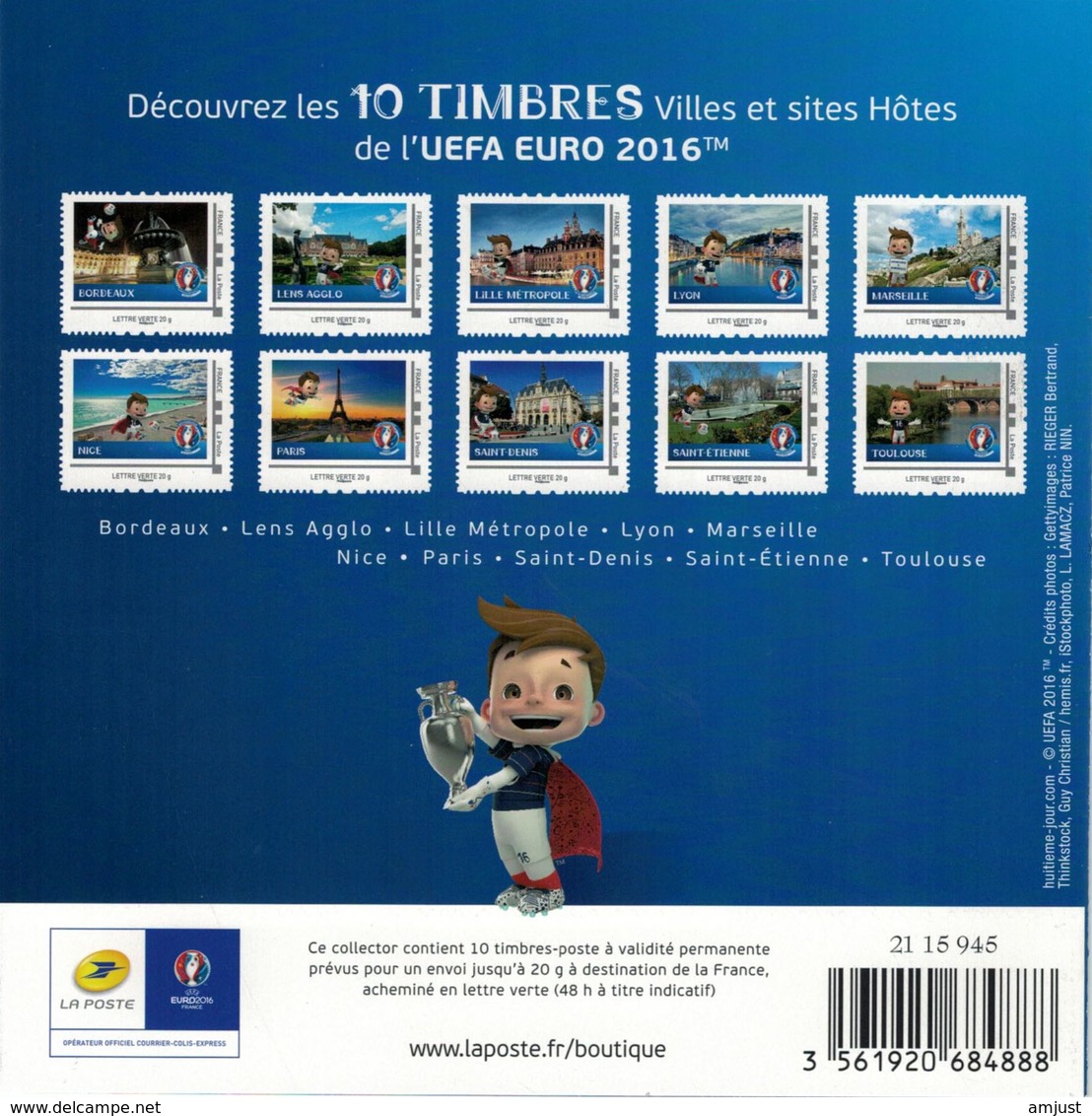 France-2016--France- Collector Autocollant Neuf 10 Villes Euro 2016 - Collectors