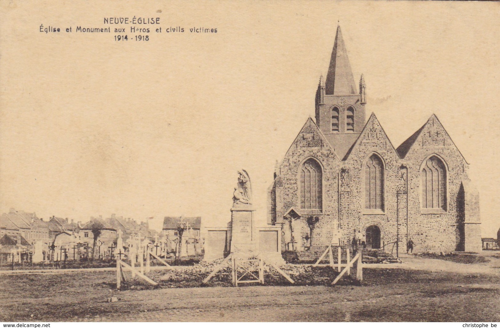 Neuve Eglise, Eglise Et Monument Aux Héros Et Civils Victimes, Heuvelland (pk64893) - Heuvelland