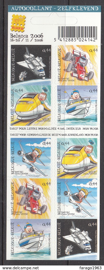 2006 Belguim Stamp Exhibition Transport Trains Planes   Complete Sheet  MNH  **BELOW FACE VALUE *** - 1961-2001