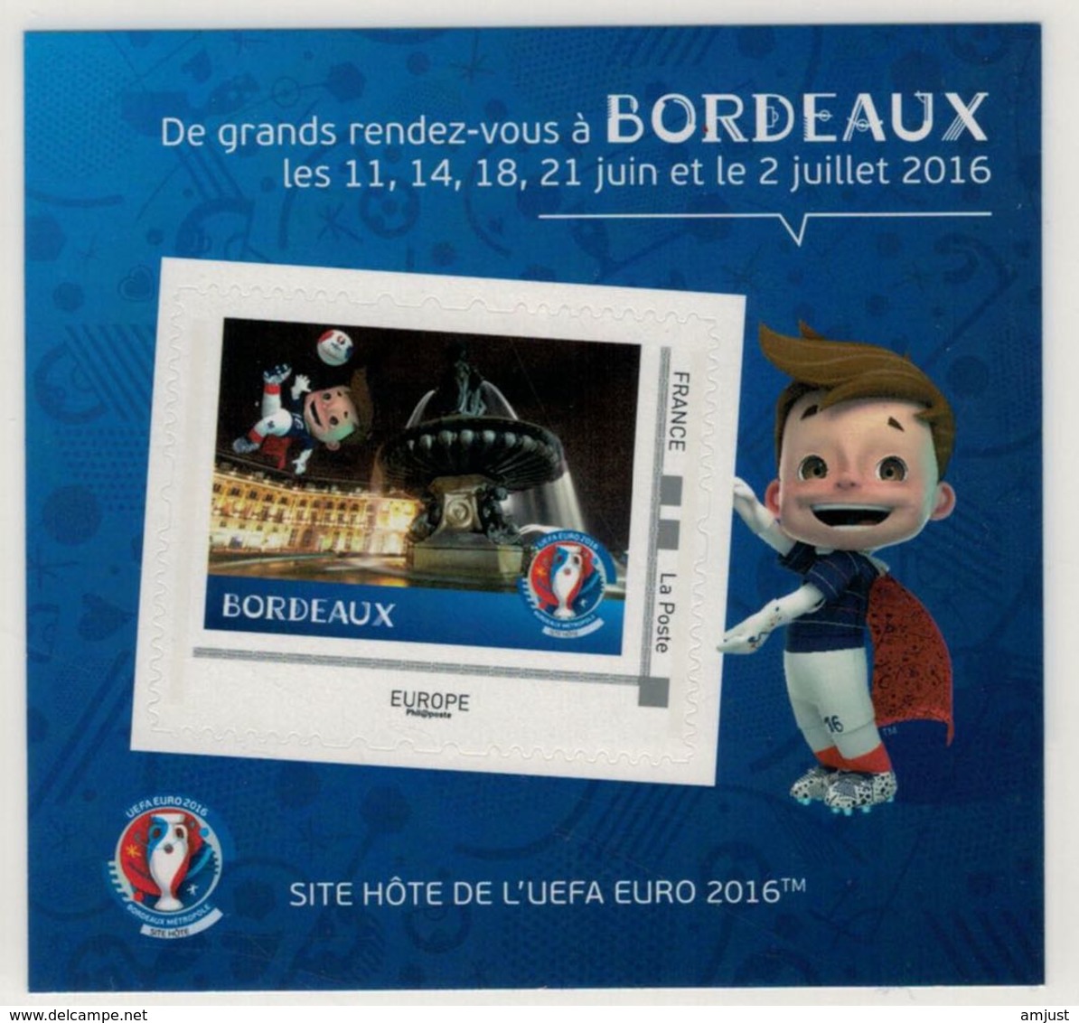 Mini Collector De 2016 Avec Timbre Adhésif "BORDEAUX - UEFA EURO 2016 - Collectors