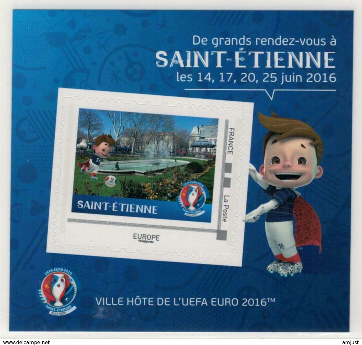 Mini Collector De 2016 Avec Timbre Adhésif "SAINT-ETIENNE - UEFA EURO 2016 - Collectors