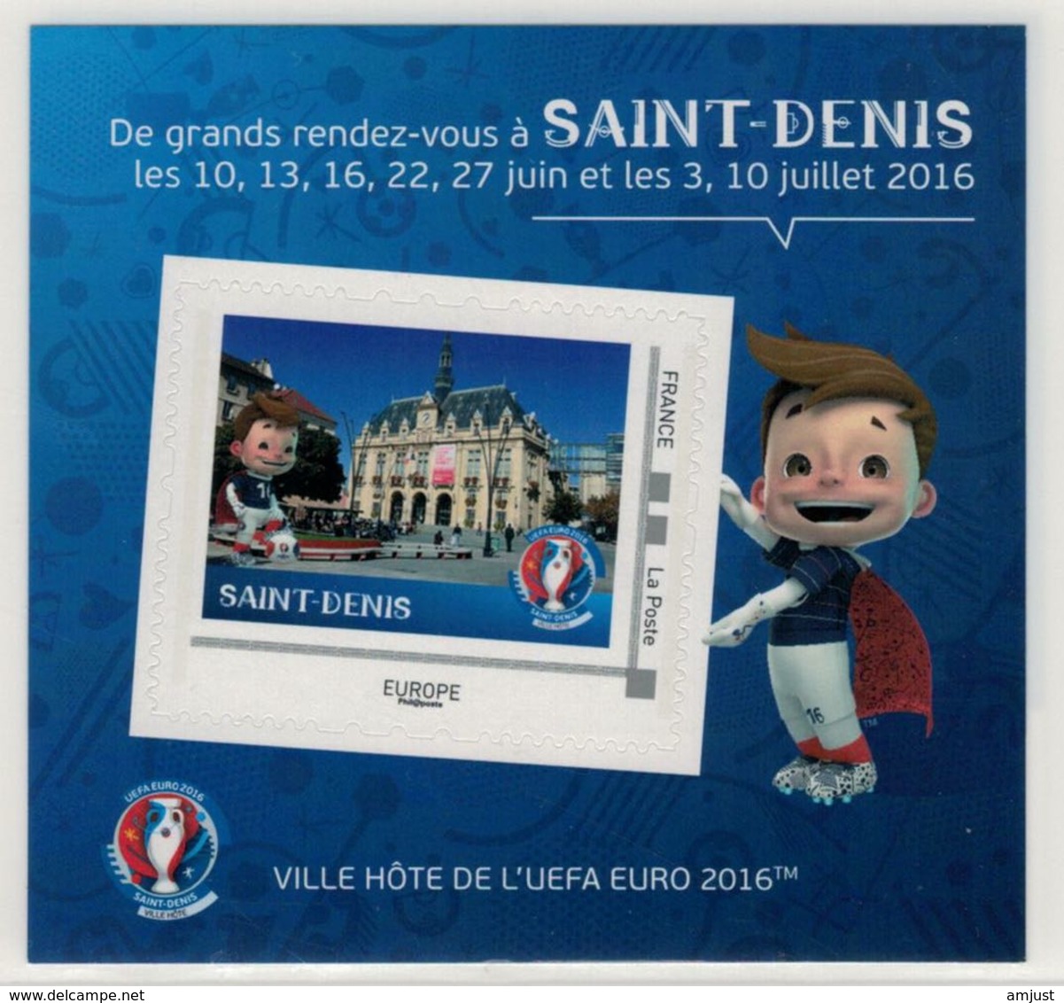 Mini Collector De 2016 Avec Timbre Adhésif "SAINT-DENIS - UEFA EURO 2016 - Collectors