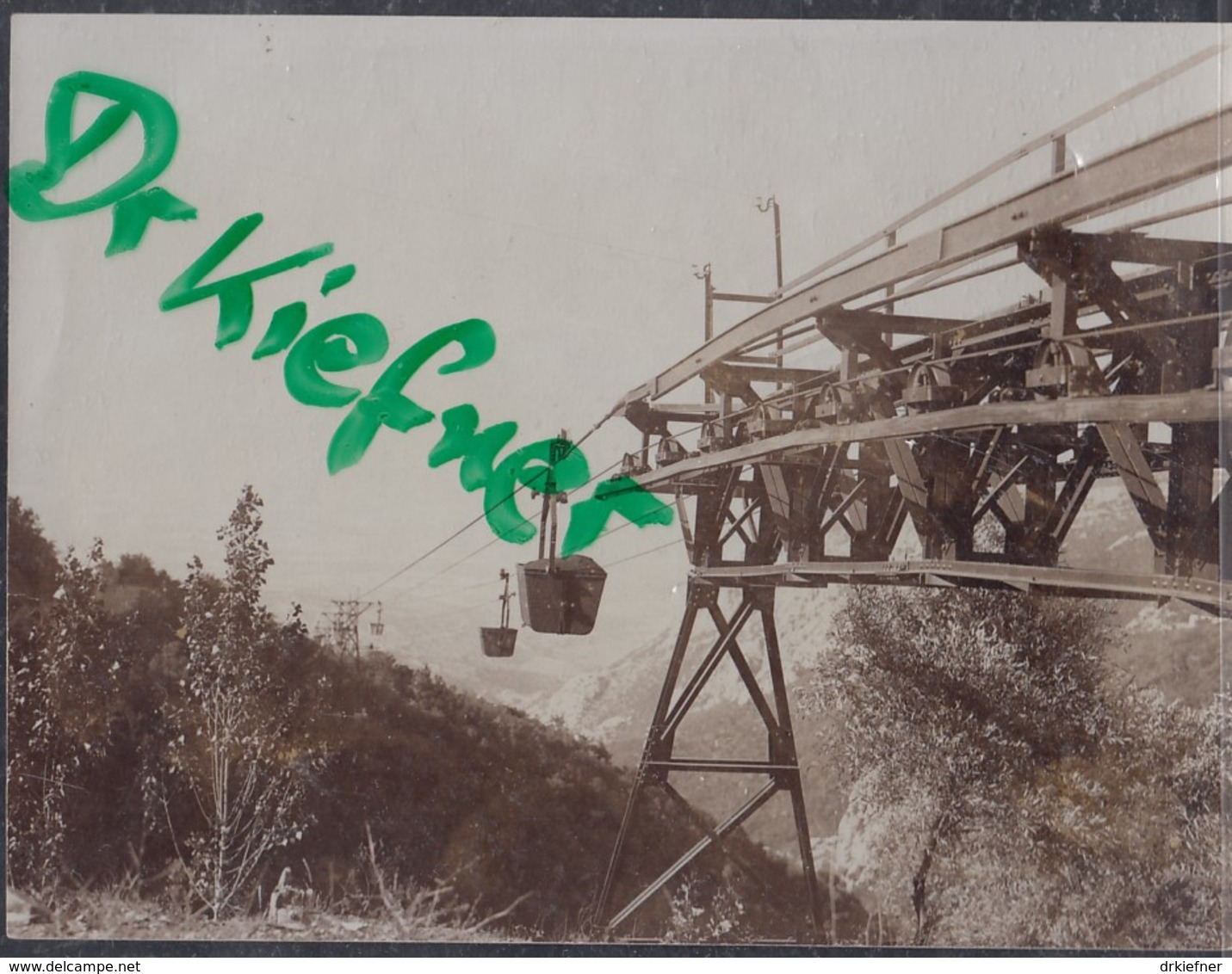 TÜRKEI: Soma, Transportseilbahn Für Bergbauabraum, Foto Um 1930 - Gegenstände