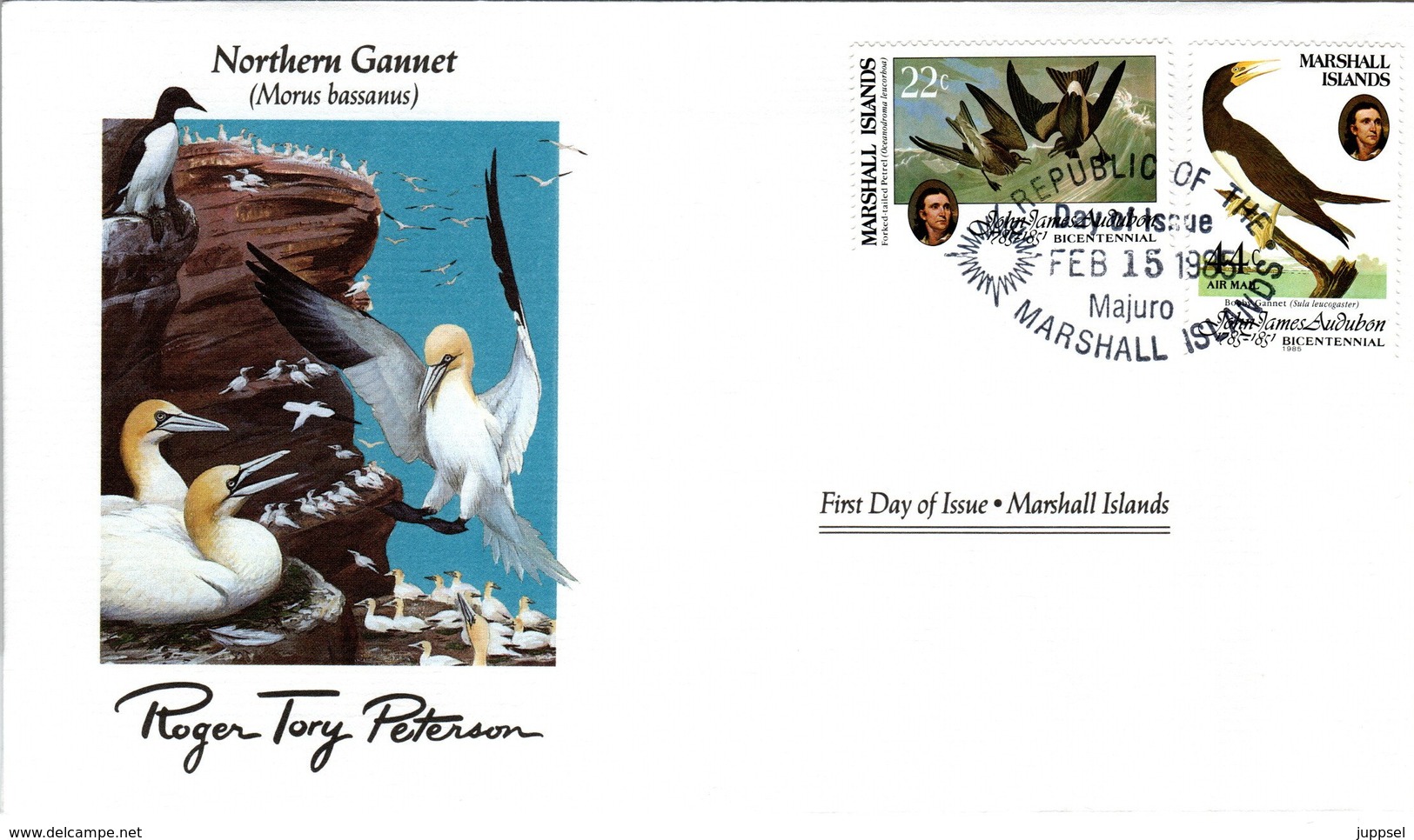 FDC MARSHALL ISLANDS, Birds  /  Oiseaux, ÎLE MARSHALL; Lettre De Première Jour, MORUS BASSANUS - Sonstige & Ohne Zuordnung