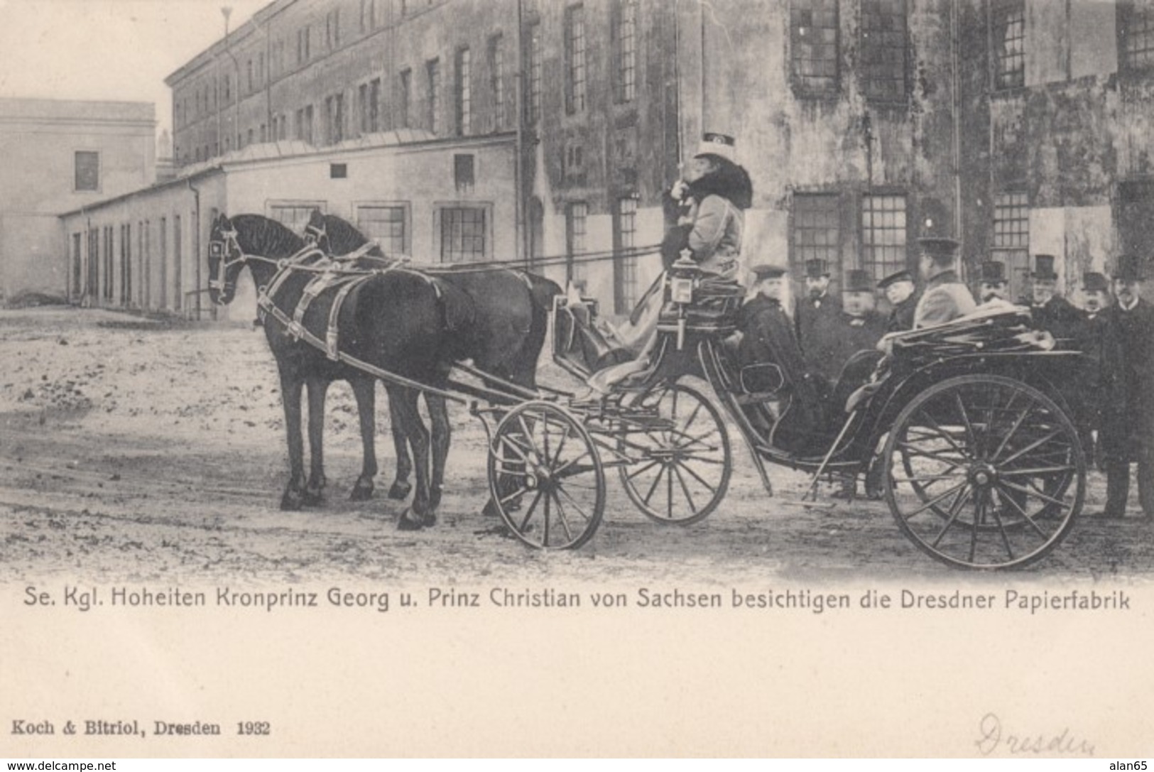 Crown Prince Georg And Prince Christian Von Sachsen Saxony, Dresden Paper Factory, C1900s/10s Vintage Postcard - Royal Families