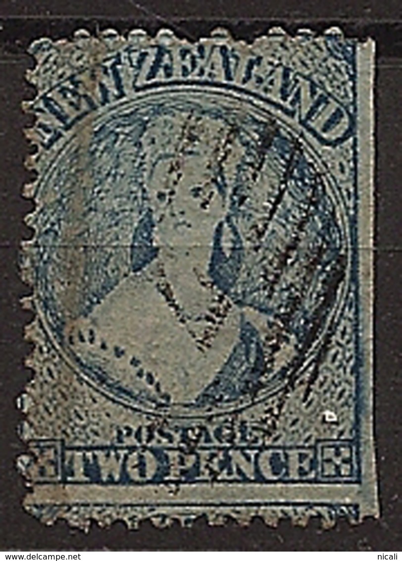 NZ 1864 2d Blue P12.5 FFQ SG 107 VGU* VK12 - Used Stamps