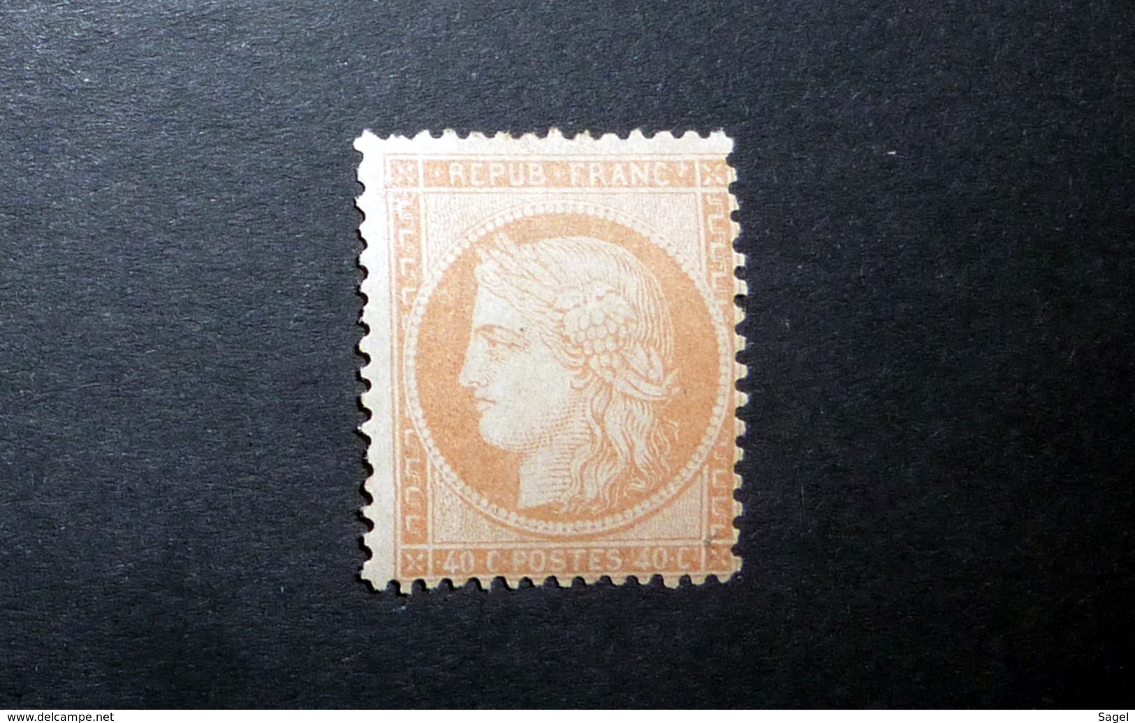 FRANCE 1870 N°38 * (CÉRÈS. SIÈGE DE PARIS. 40C ORANGE. LÉGENDE REPUB FRANC) - 1870 Siège De Paris