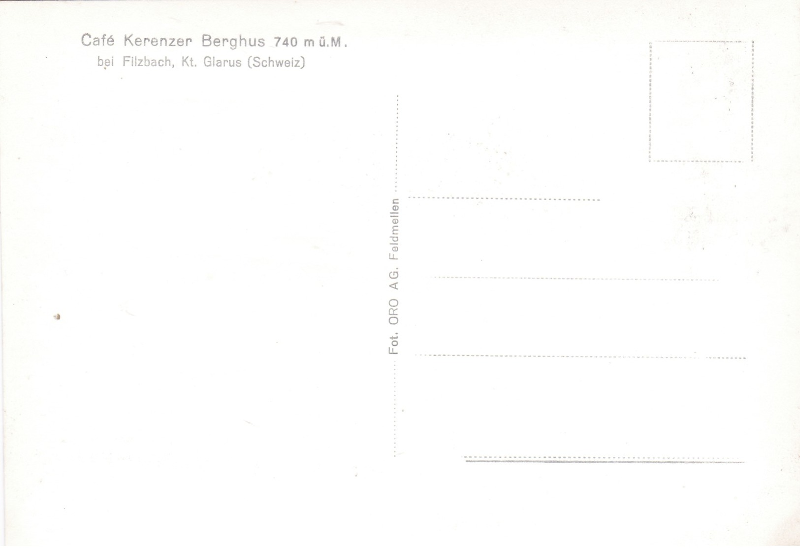 Modern Post Card Of Cafe Kerenzer Berghus,Filzbach, Glarus, SwitzerlandA37. - Filzbach