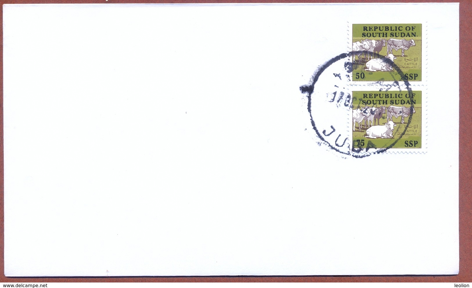 SOUTH SUDAN Cover With 2 Stamps Proof Unissued Issue 2019 Overprint Cancelled SOUDAN Du Sud Südsudan - Sudan Del Sud