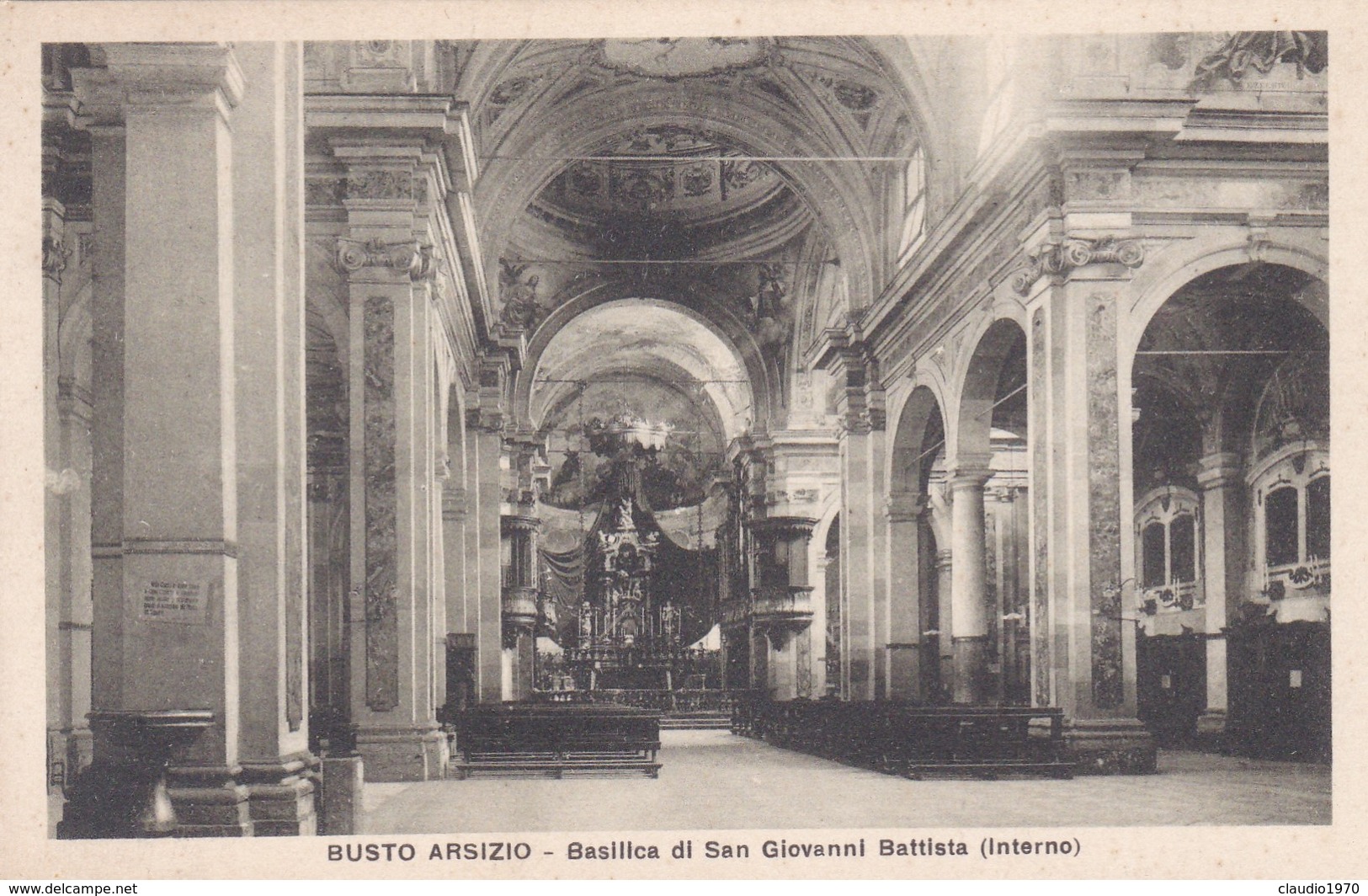 CARTOLINA - BUSTO ARSIZIO - VARESE - BASILICA DI SAN GIOVANNI BATTISTA ( INTERNO) - Busto Arsizio