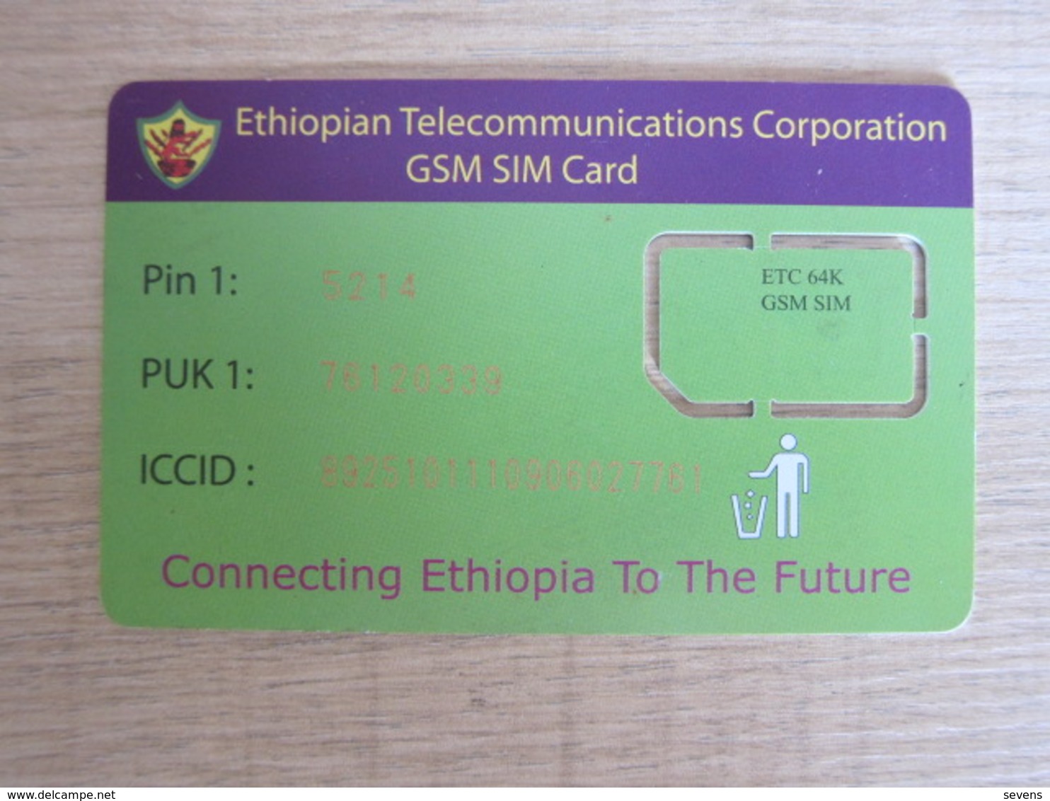 ETC GSM SIM Card, Fixed Chip - Etiopia