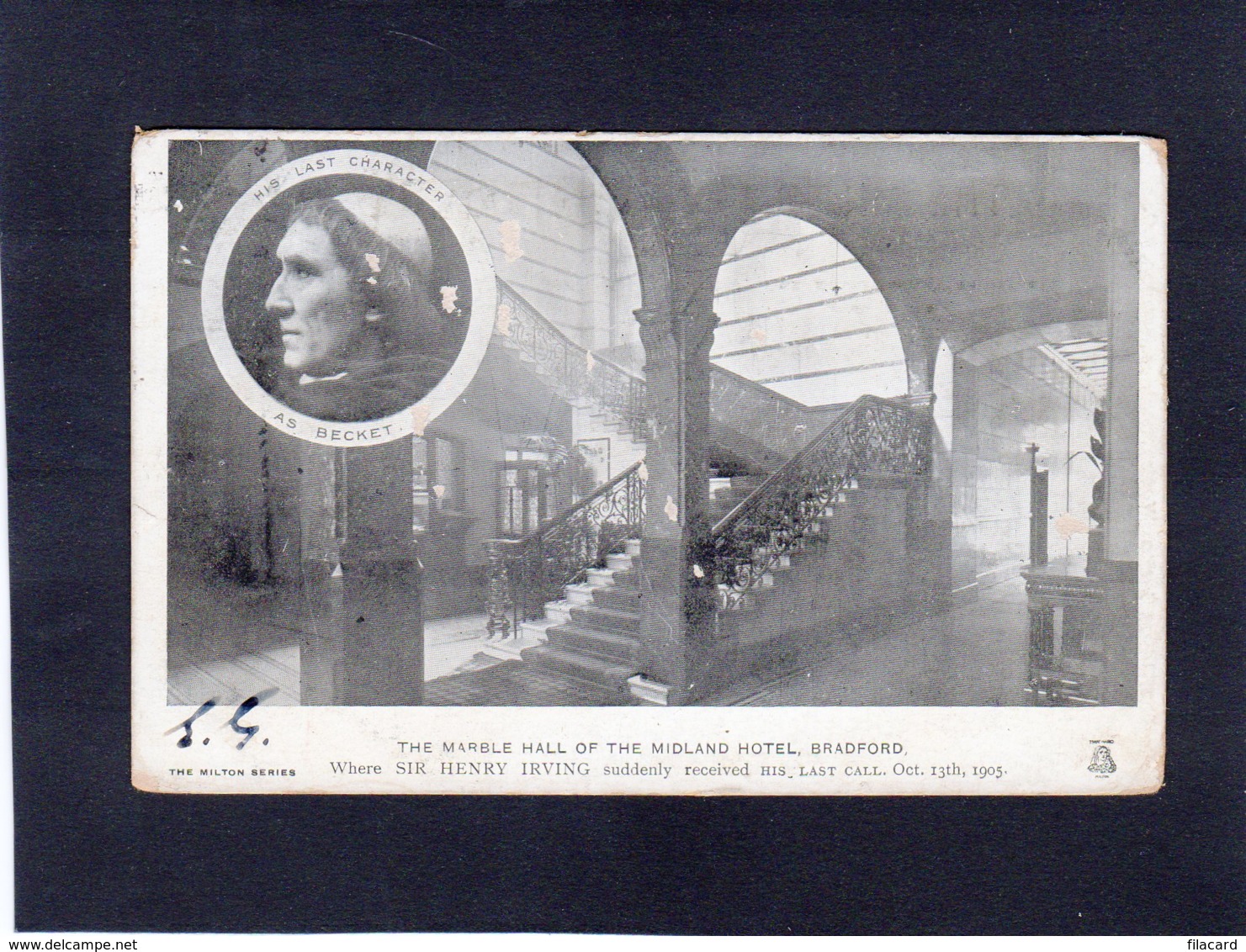 89427    Regno  Unito,   The Marble Hall Of The Midland Hotel,  Bradford,  Sir Henry Irving,  VG  1905 - Bradford