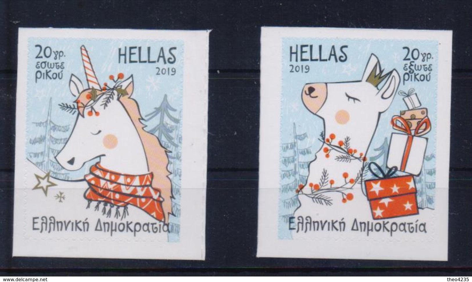 GREECE STAMPS 2019/CHRISTMAS 2019/SELF ADHESIVE STAMPS(2 Pcs)-MNH-  25/11/19-COMPLETE SET - Neufs