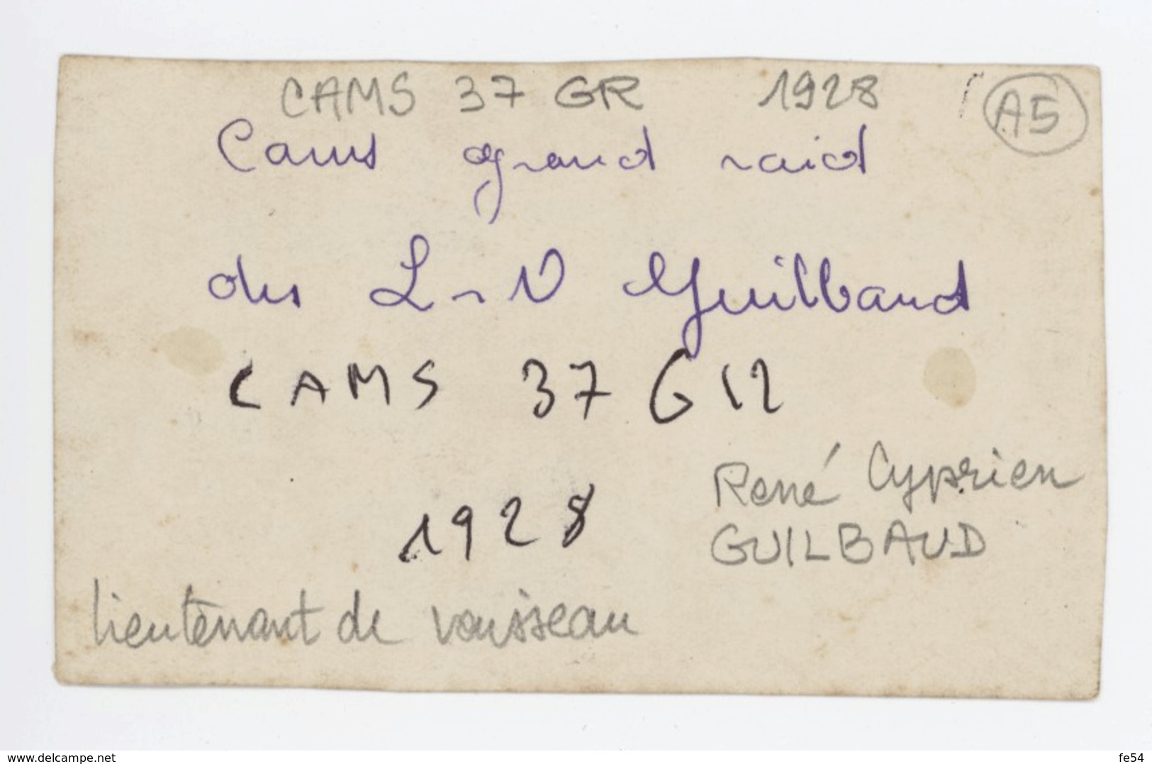° AVIATION ° AVION ° HYDRAVION CAMS GRAND RAID 37 GR Du Lieutenant De Vaisseau René GUILBAUD En 1928 ° PHOTO ° - 1919-1938: Entre Guerres