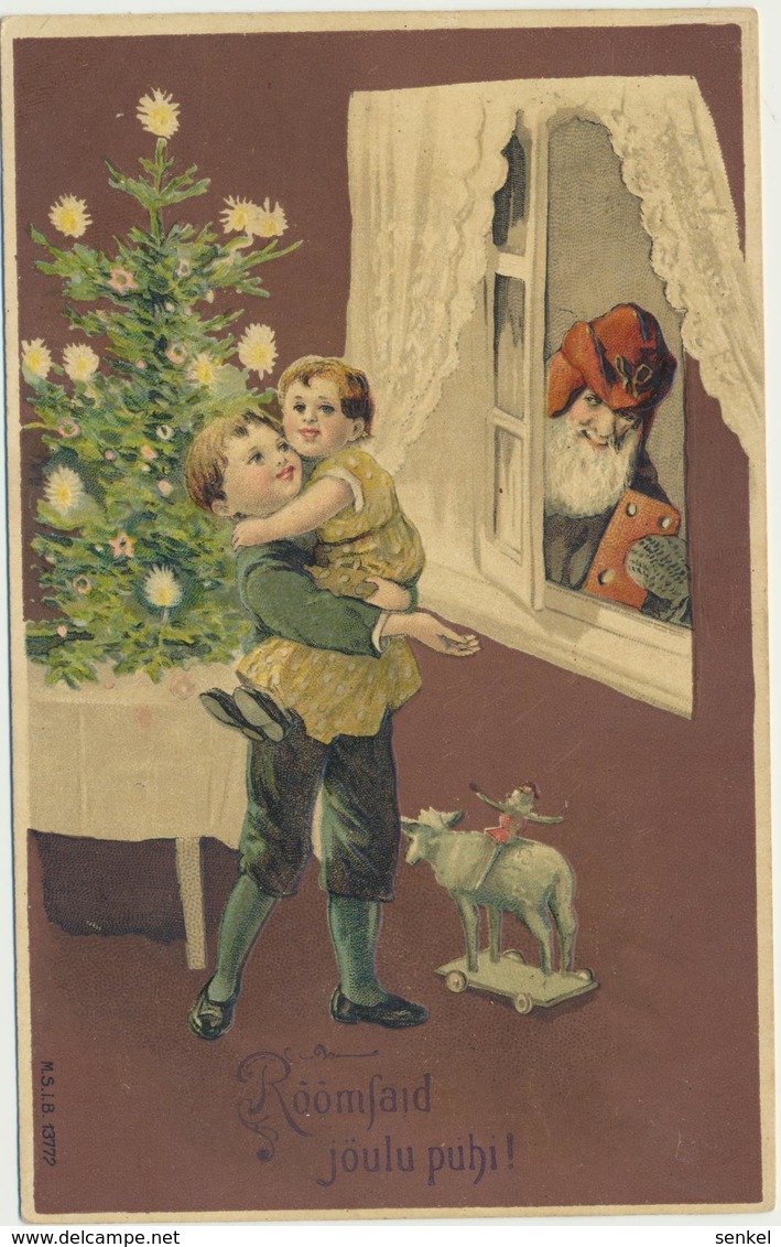 79-350 Estonia Russia Christmas Tree Children  Postal History Tallinn Postmark Embossed Couples Santa Claus - Estland