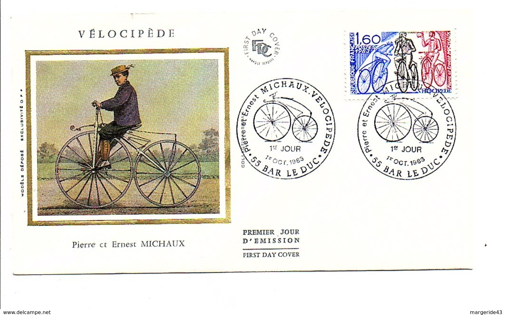 FDC 1983 VELOCIPEDE DES FRERES MICHAUX - 1980-1989