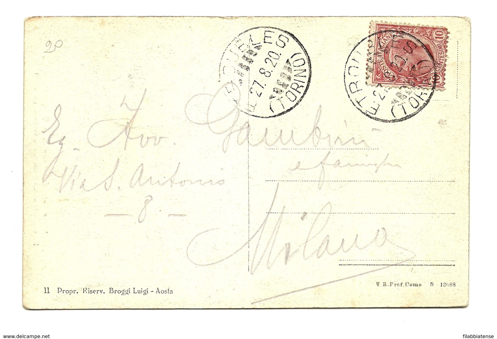 1920 - Italia Regno - Cartolina Gran San Bernardo    13/58 - Poststempel