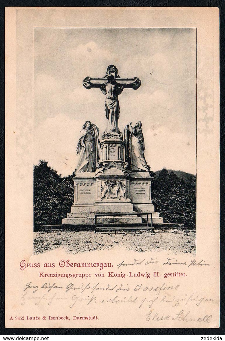 C9771 - Oberammergau - Gruß Aus - Kreuzigungsgruppe Von König Ludwig II Gestiftet - Lautz & Isenbeck Darmstadt - Denkmäler