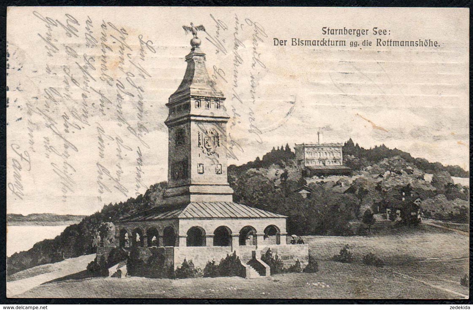C9776 - Bismarckturm Bismarck Rottmannshöhle - Starnberger See - Verlag Lorenz Fränzl München - Denkmäler