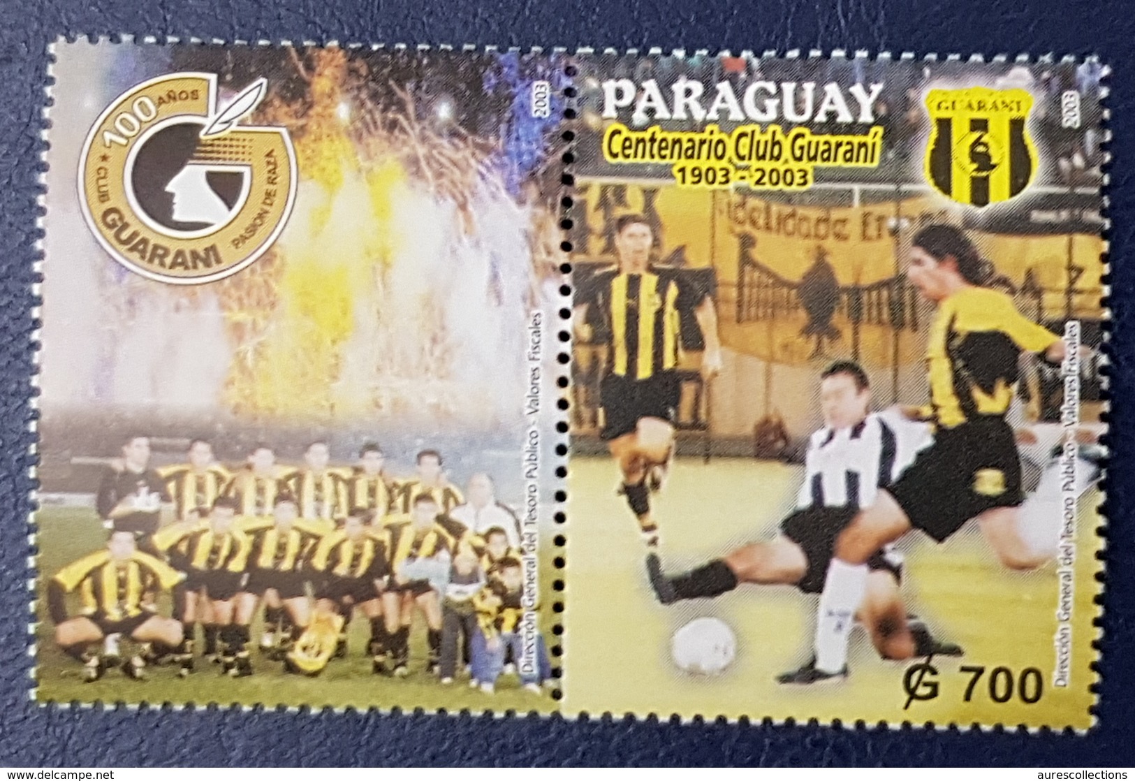 PARAGUAY 2003 100th Anniversary Soccer Football Association Guarani Asuncion MNH - Paraguay