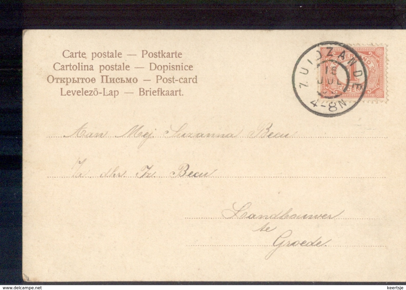 Zuidzande - Grootrond - 1905 - Storia Postale