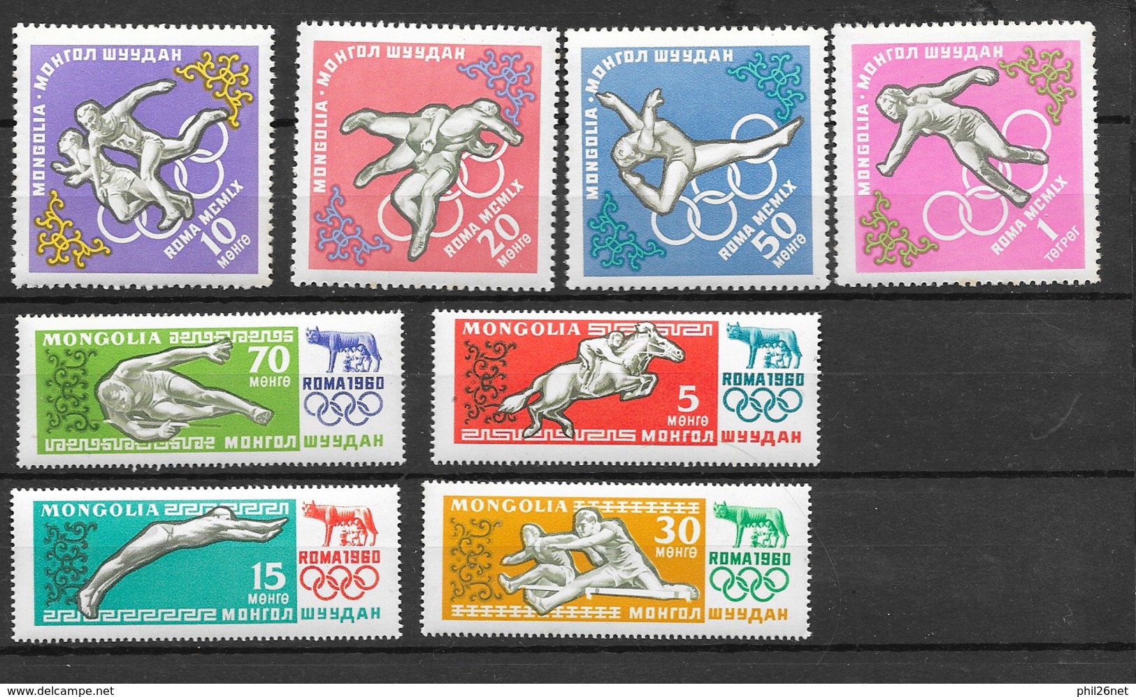 Mongolie  N° 171 à 178 Jeux Olympiques De Rome  Neufs * *  TB  = MNH  VF    - Ete 1960: Rome