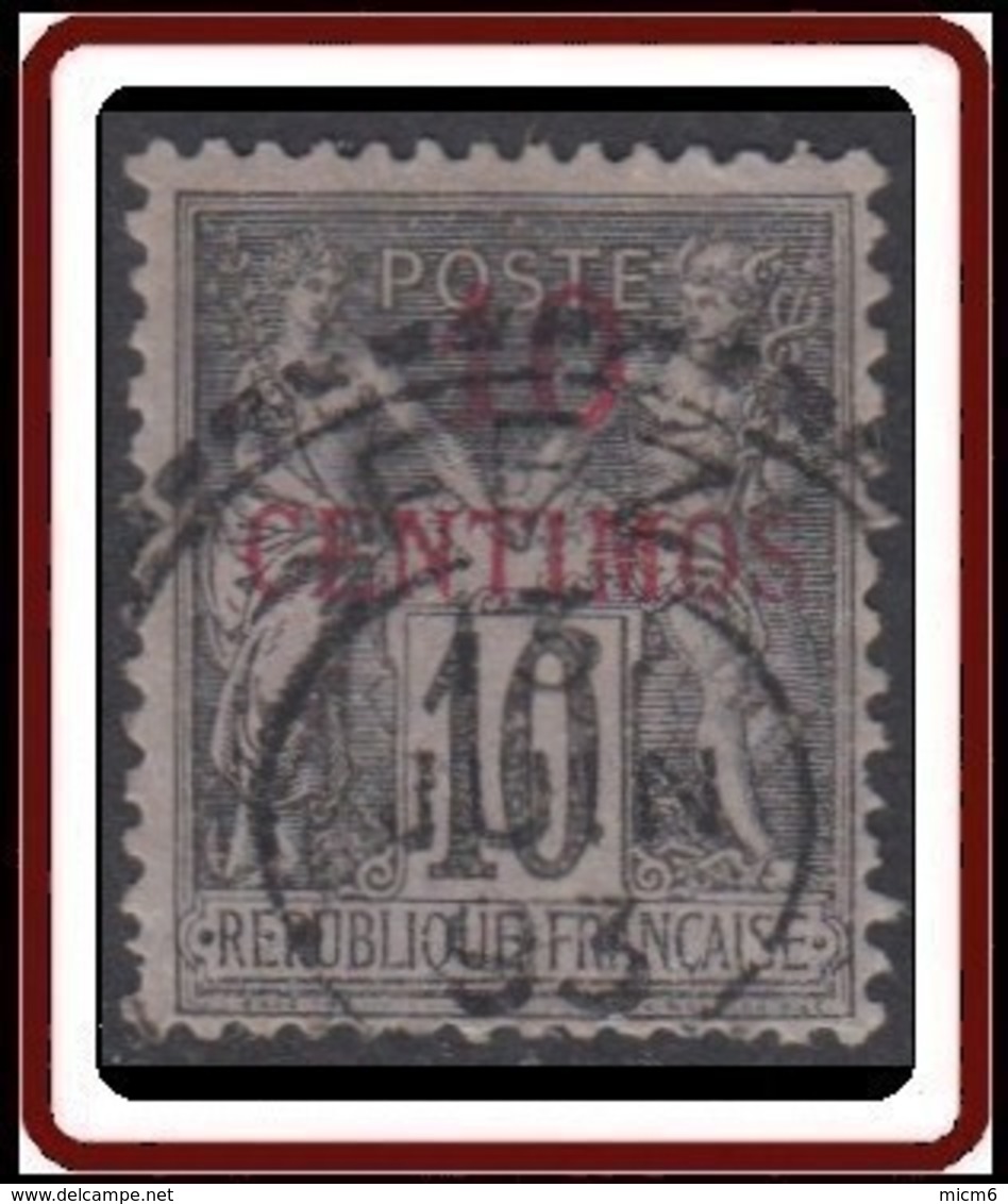 Maroc Bureaux Français 1891-1900 - N° 3A (YT) N° 2 (AM) Type II Oblitéré De Fez. - Used Stamps