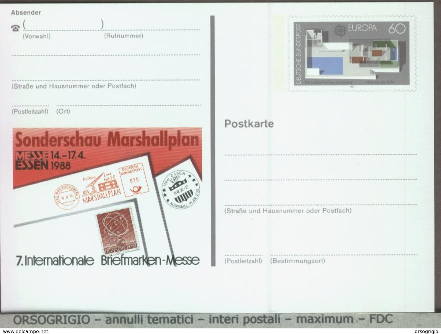 GERMANIA - Cartolina Intero Postale - GANZSACHEN - PIANO MARSHALL - GRU - MARSHALLPLAN - Usines & Industries