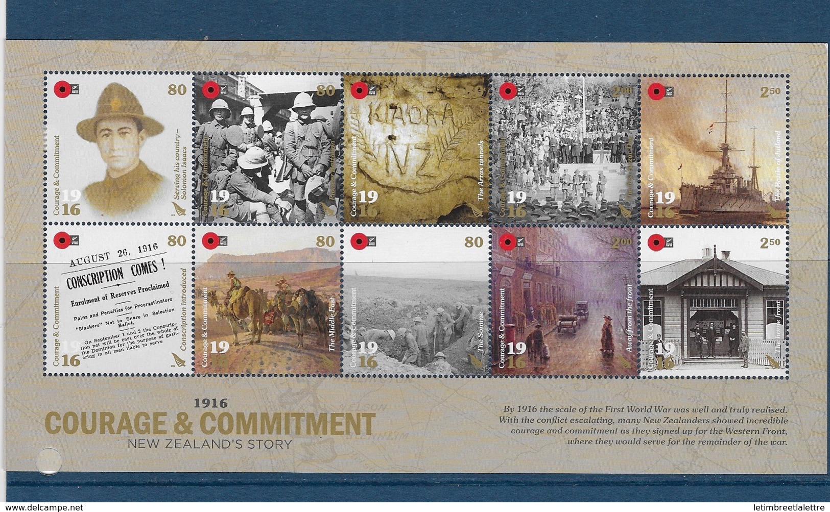 Nouvelle-Zélande N°3178 à 3187** Centenaire De La Première Guerre Mondiale - Unused Stamps