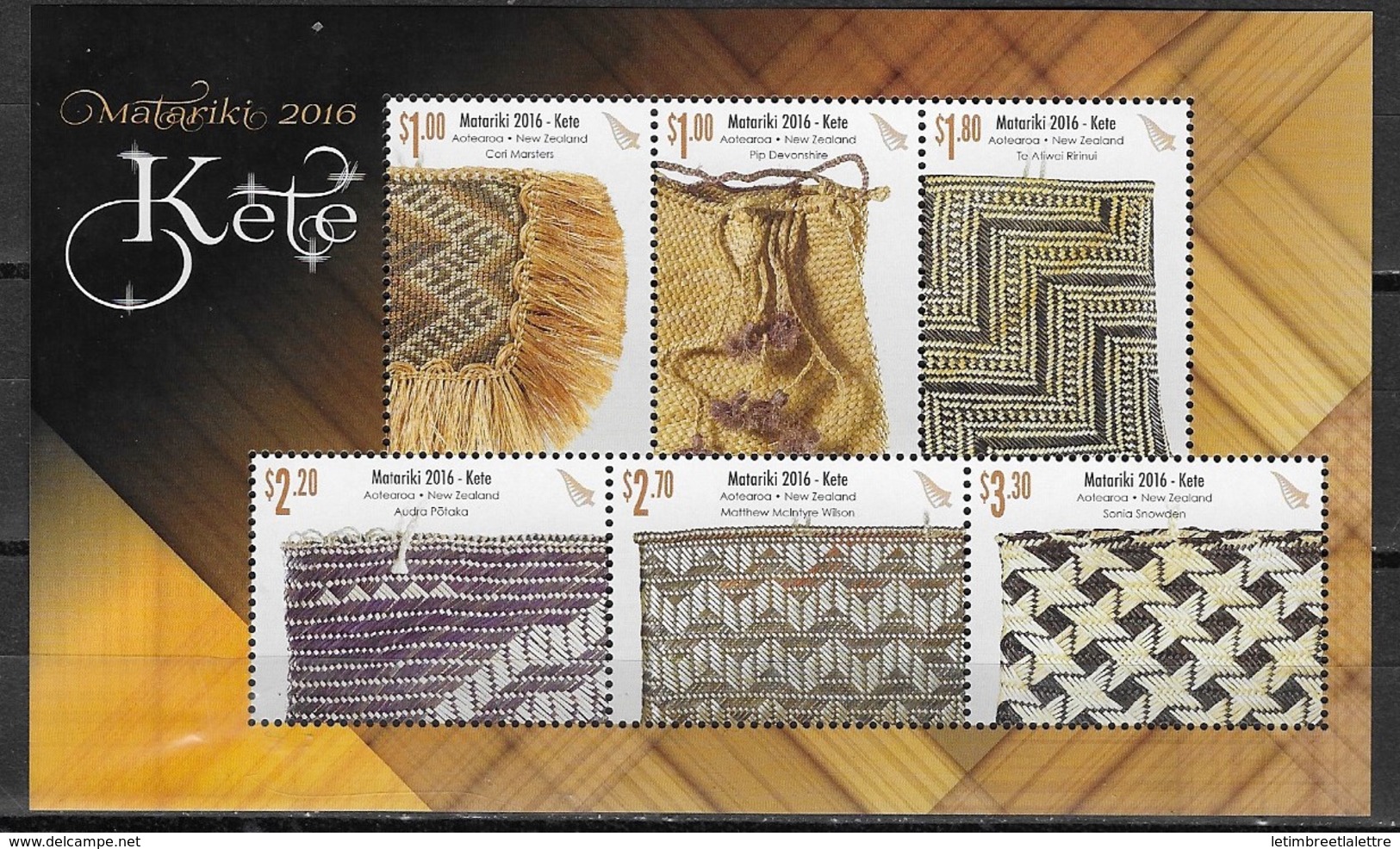 Nouvelle-Zélande N°3196 à 3201** Paniers Tressés - Unused Stamps