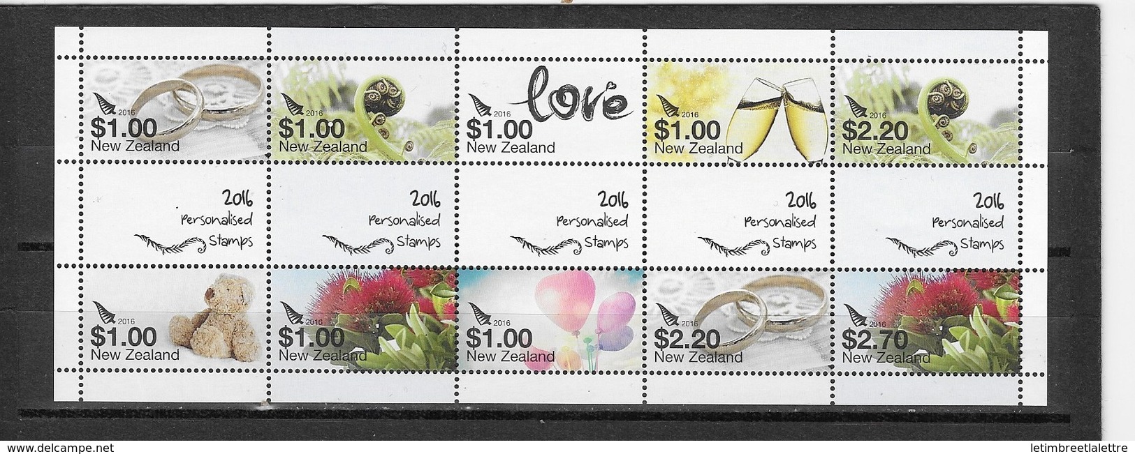 Nouvelle-Zélande N°3208 à 3217** Timbres De Messages Avec Vignette - Unused Stamps