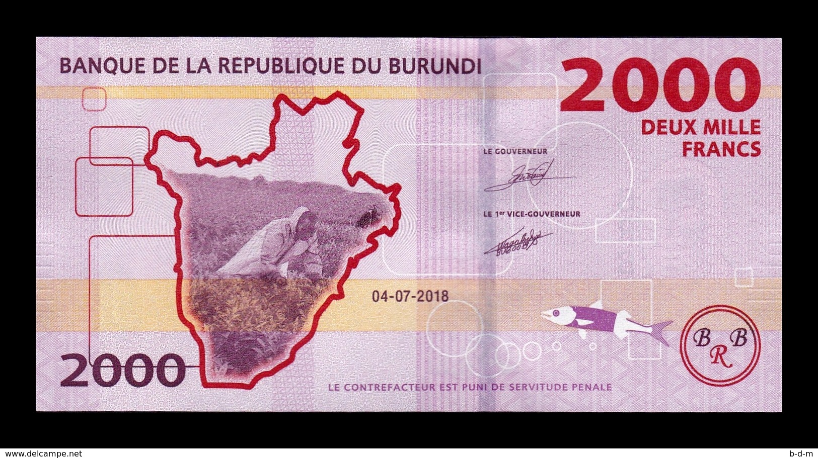 Burundi 2000 Francs Antelope 2018 Pick 52b New Date SC UNC - Burundi