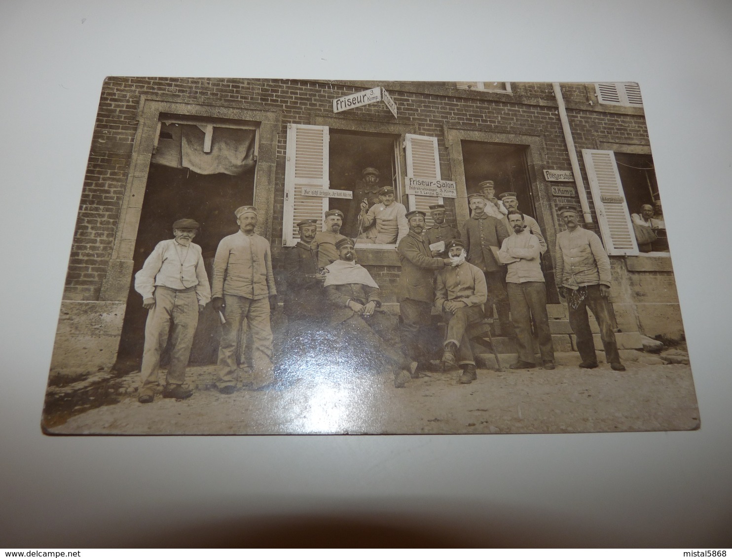 ARDENNES CHEMERY SUR BAR CARTE PHOTO SOLDATS ALLEMANDS CHEZ LE BARBIER 1914 1918 - Autres & Non Classés