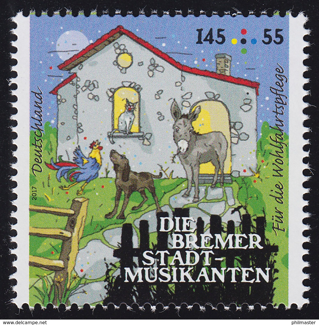 3284 Grimms Märchen - Die Bremer Stadtmusikanten 145 Cent ** - Autres & Non Classés