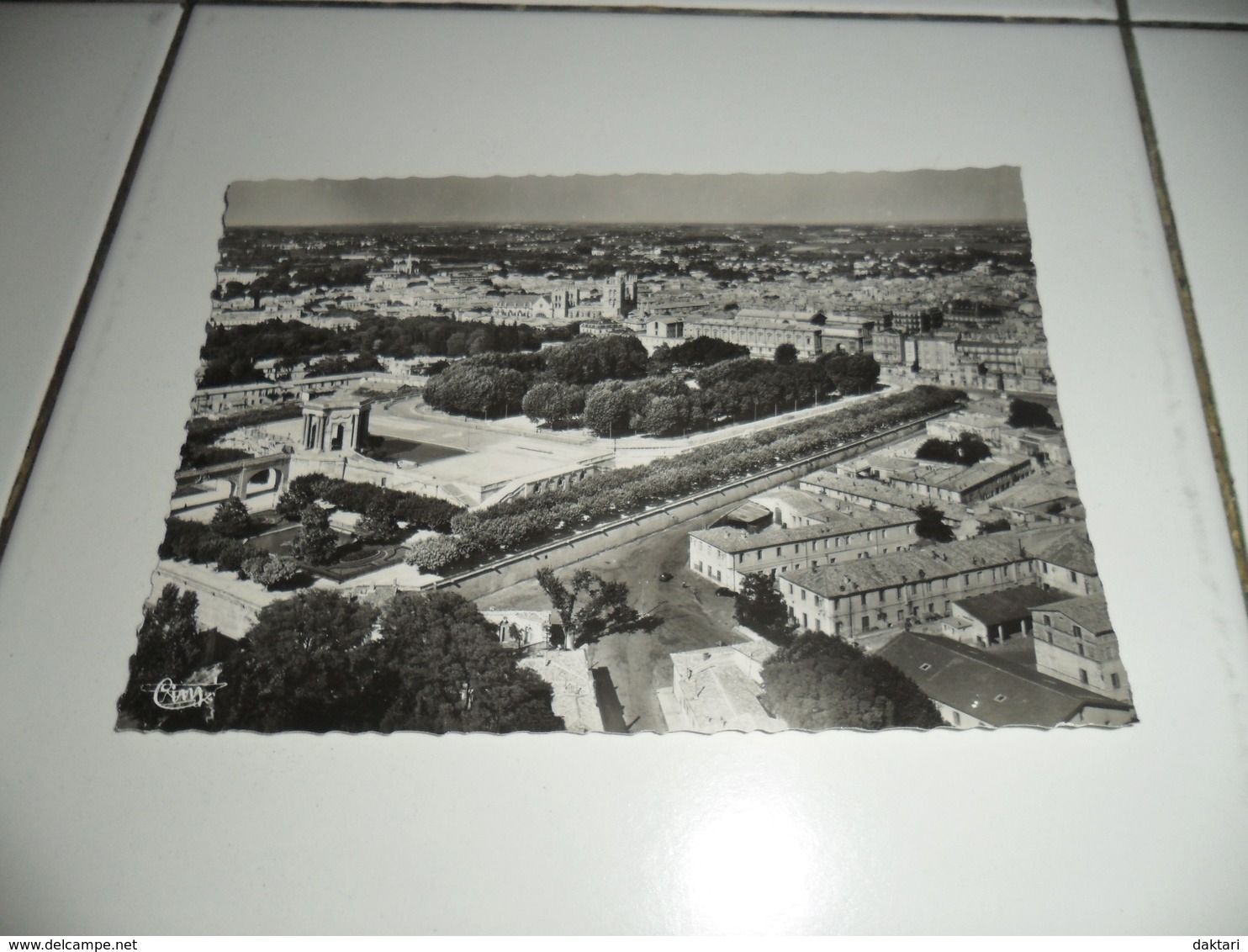 CPSM MONTPELLIER VUE AERIENNE JARDINS DU PEYROU - Montpellier