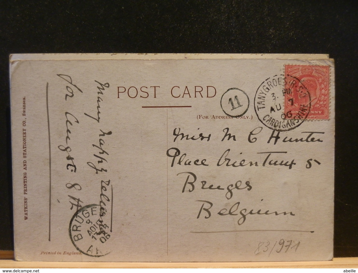 83/970  CP   1906   OBL. TANYGROES - Lettres & Documents