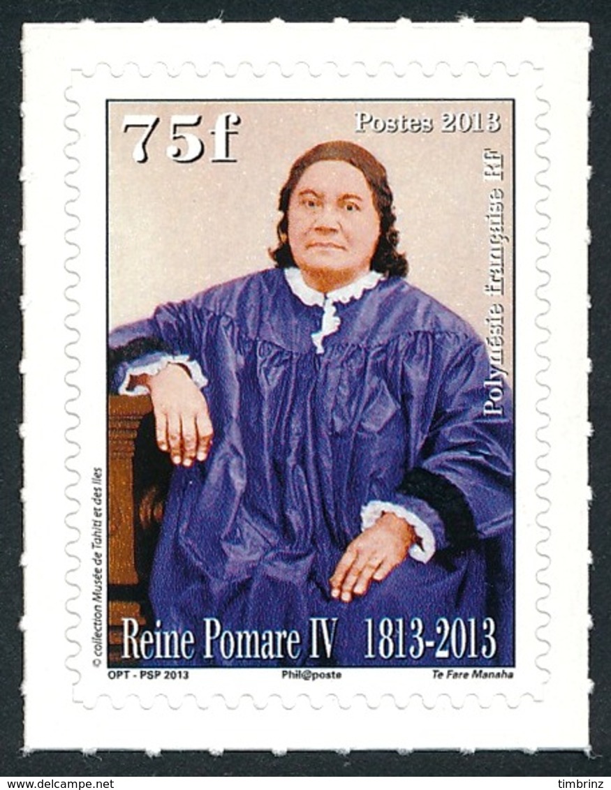 POLYNESIE 2013 - Yv. 1016 **   Faciale= 0,63 EUR - Reine Pomare IV. Autoadhésif  ..Réf.POL24943 - Ungebraucht