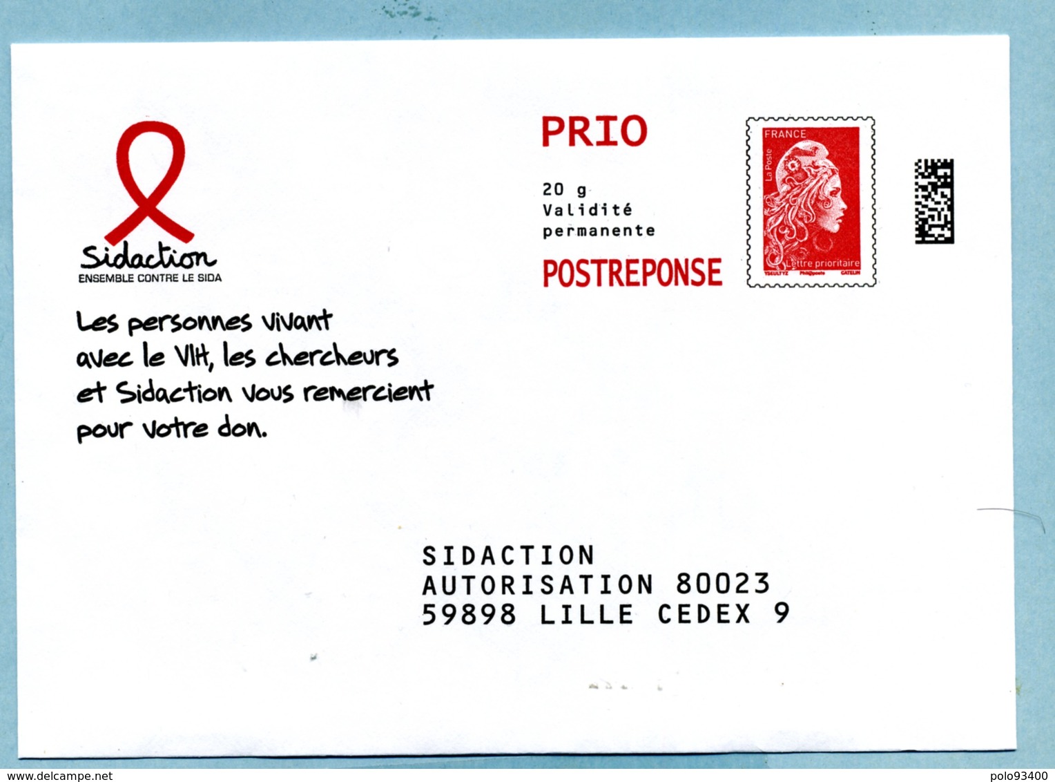 Marianne L'Engagée PRIO  SIDACTION LOT 209422 - Prêts-à-poster: Réponse