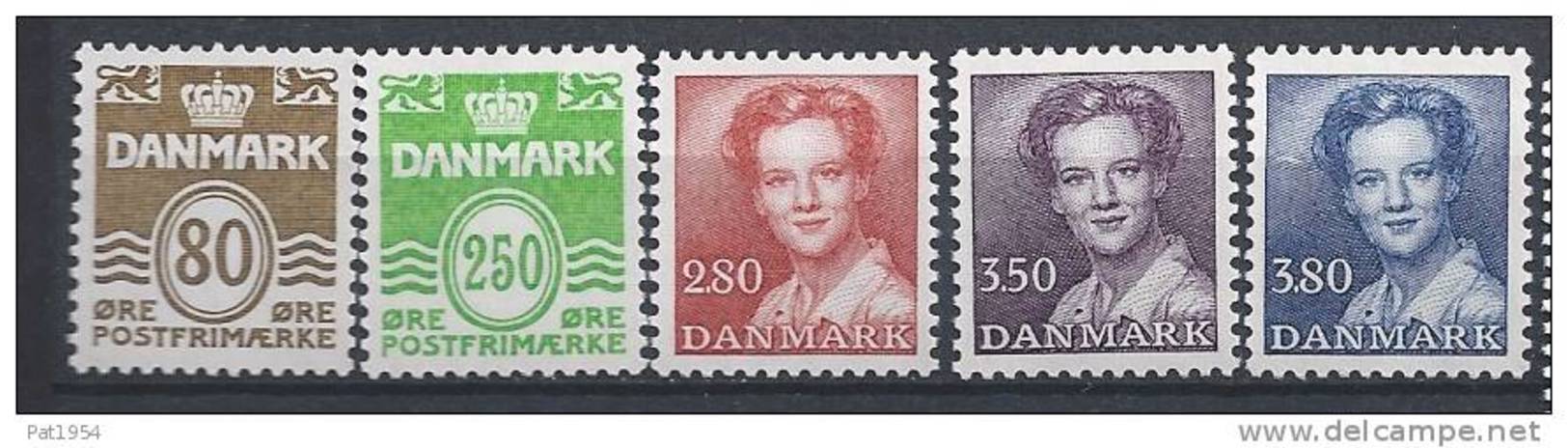 Danemark 1985 Série Neuve**  N° 824/828 Série Courante Avec Reine Margrethe - Nuovi