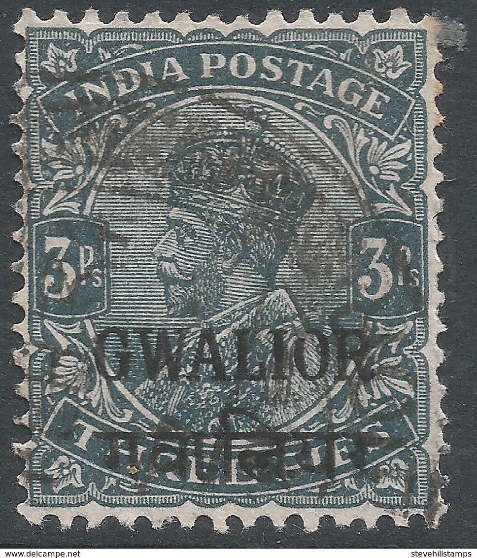 Gwalior (India). 1928-36 KGV. 3p Used. SG 86 - Gwalior