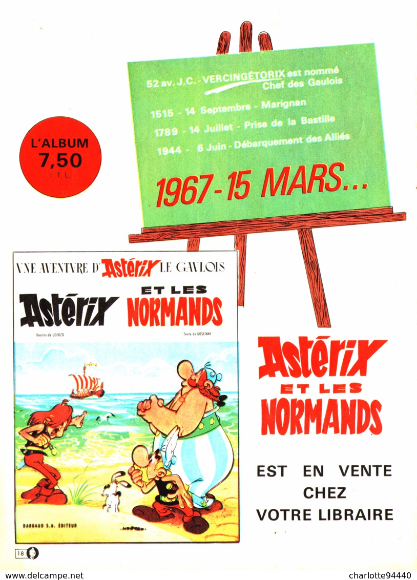 PUB " ALBUM " ASTERIX T Les  NORMANDS  " ASTERIX Et OBELIX  "   1967 - Astérix